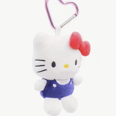 Hello Kitty plush keychain with a pink heart clip