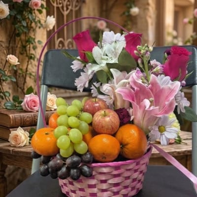 fruit and flower basket