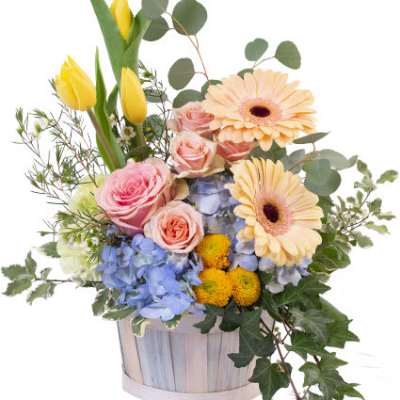 SPRING MORNING BASKET ARRANGEMENT