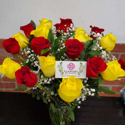 Yellow and Red Roses