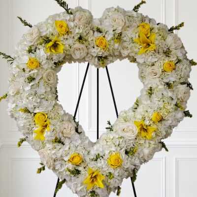 White and yellow Open Heart