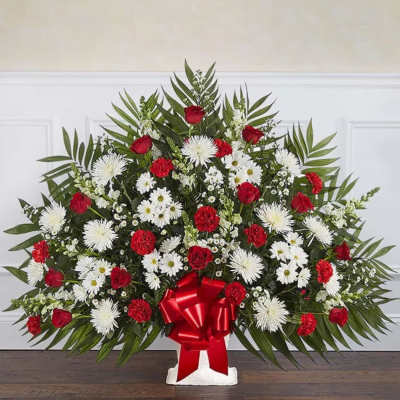 Red and white Floor basket