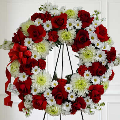 Red and white wreath
