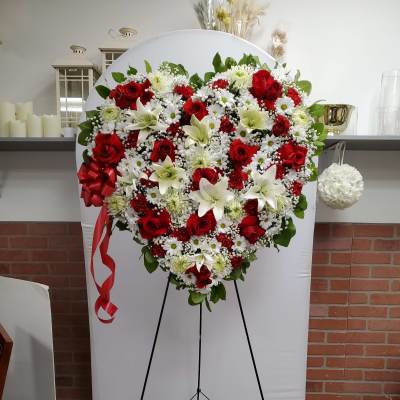 Red and White Standing Heart