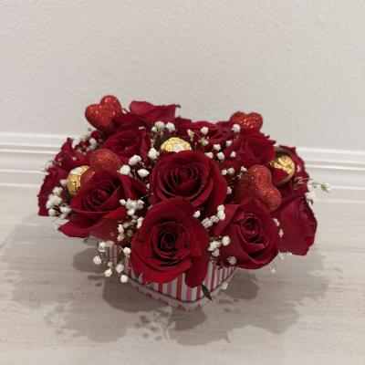 Sweetheart Rose & Chocolate Box