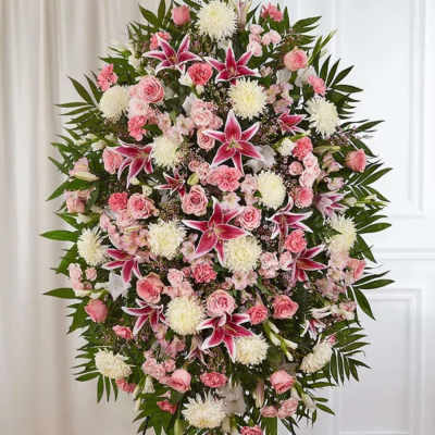 Pink and white spray