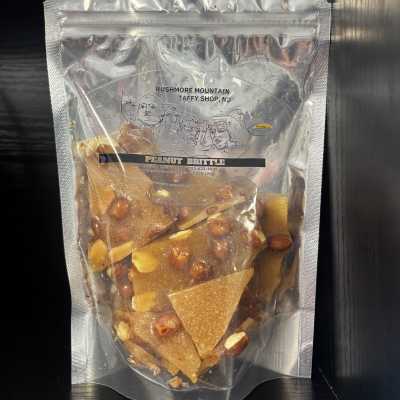 Clear bag of peanut brittle candy