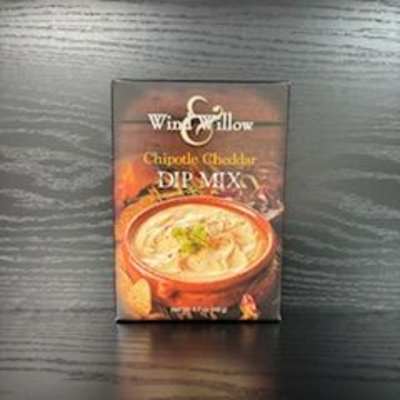 Box of Win & Willow Chipotle Cheddar Dip Mix on a dark table