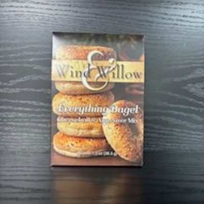 Box of Wind & Willow Everything Bagel mix on a dark table
