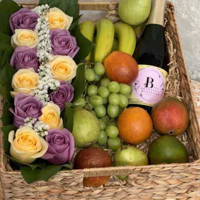 Sending my love fruit and flower basket