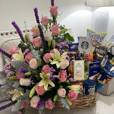 Floral snack basket