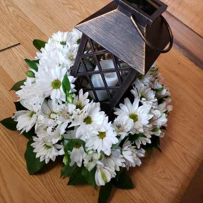 lamp with flowers