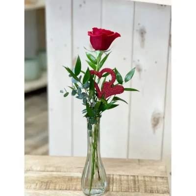 Single Rose w/Vase