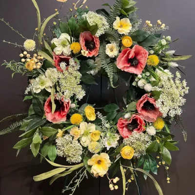Spring Wreath - Faux Flowers