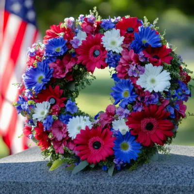 Stars & Petals – Red, White & Blue Floral Wreath | Chattanooga/Ooltewah Florist