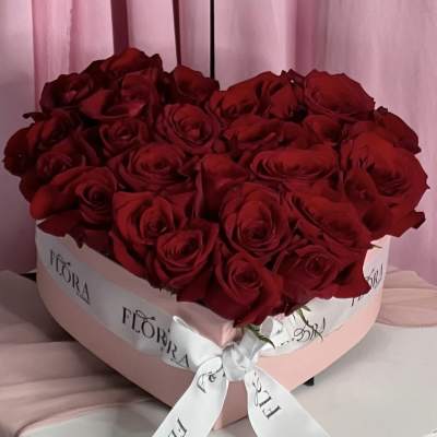Rose Heart Box Arrangement