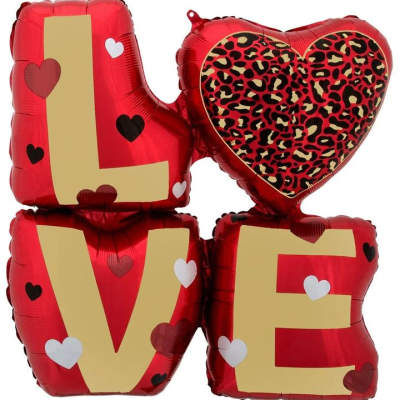 Love Animal Print Balloon – 27” x 29” Bold & Stylish Decoration