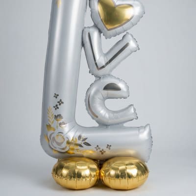 AirLoonz Silver & Gold Love Balloon – 58-Inch Stunning Decoration for Romantic Occasions