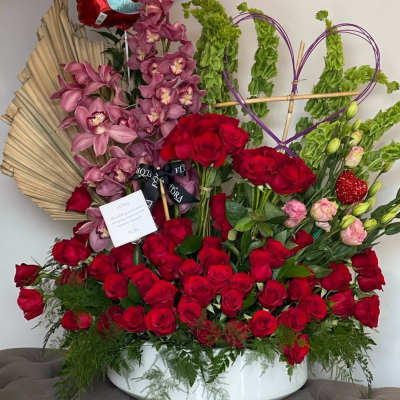 Rose & Orchid Flower Arrangement