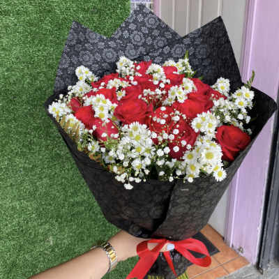 24 Roses in a Wrapped Bouquet