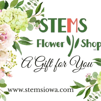 Floral shop gift card with watercolor flowers and the text "A Gift for You"