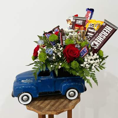 Sweet Ride Chocolate & Floral Arrangement