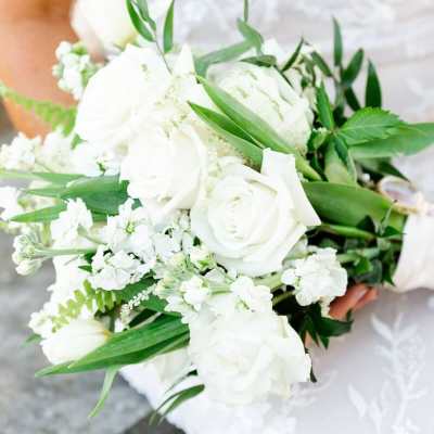 Wedding Day White Roses