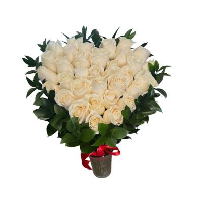 Ivory Heart Roses