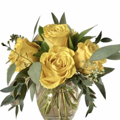 Modern Half Dozen Yellow Roses