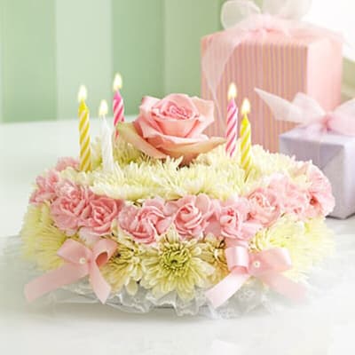 CLASSIC BIRTHDAY WISHES FLOWER CAKE