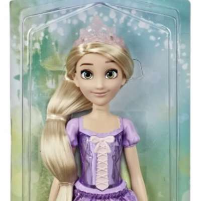 Disney Princess doll in purple dress inside retail packaging