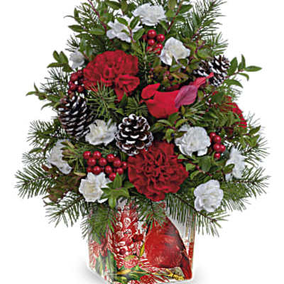 Teleflora's Cardinal In Flight Tree