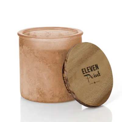 Eleven Point Tipsy River Rock Candle in Blush