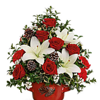 Teleflora's Christmas Lilies Tree Bouquet