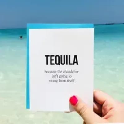 Funny Birthday Card - Swinging from the Chandelier