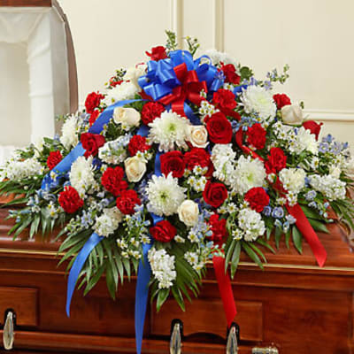 Red, White & Blue Half Casket Cover