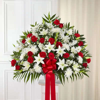 Standing Basket- Red & White