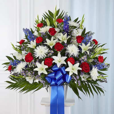 Red, White and Blue Standing Basket