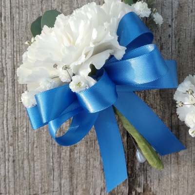 White Carnation Corsage