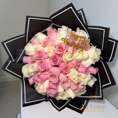Pink and White Birthday Bouquet