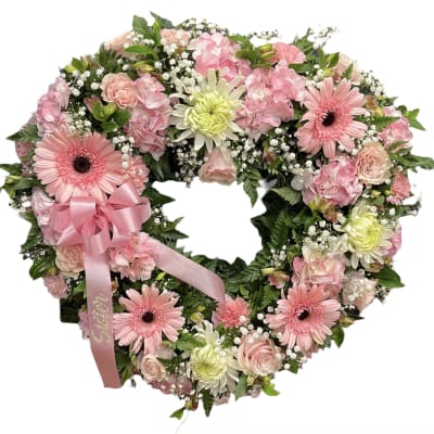 Pink Sentiments Heart Wreath