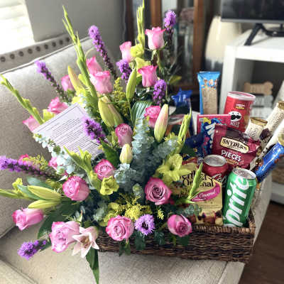 Flower and snack basket