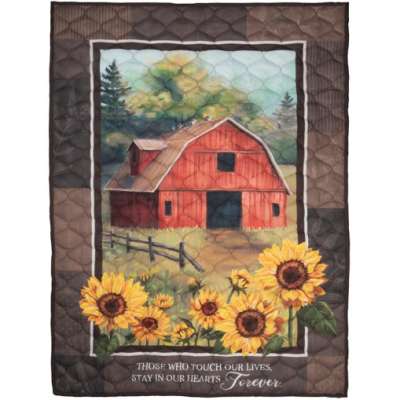 Tapestry Quilt Barn with Sunflowers
