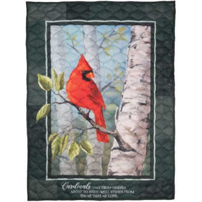 Tapestry Quilt Cardinals Visit