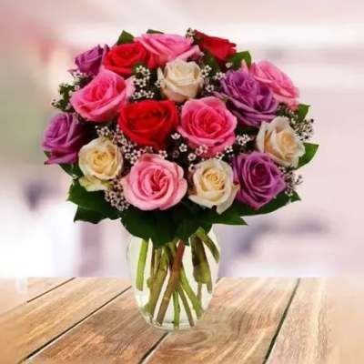 Jewel tones mixed roses