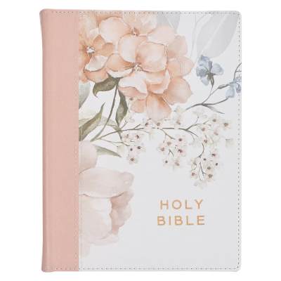 KJV Note-Taking Bible Faux Leather Hc, Pink Floral Printed