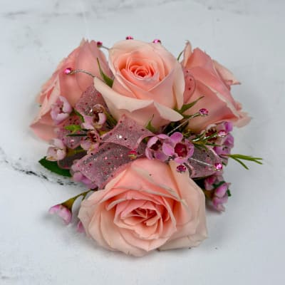 Rose Quartz 4 Rose Wrist Corsage