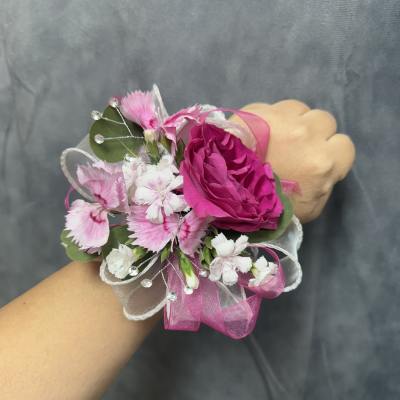 Hot pink spray roses corsage