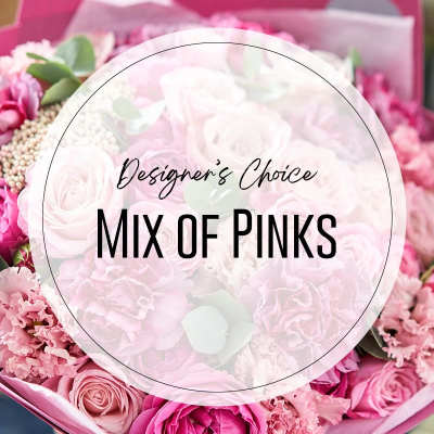 Pink mixed bouquet with roses and carnations in wrapping