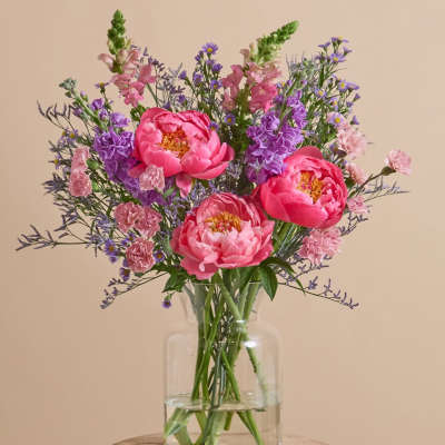 Bring peonies arrangement